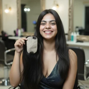 Women's Natural Looking Human Skin Based Hair Topper